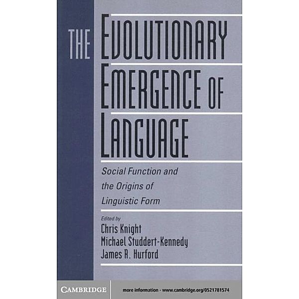 Evolutionary Emergence of Language