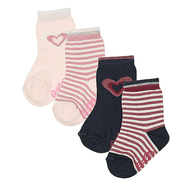 ewers ewers Socken Ringel & Herzen, 4er-Set, bunt (Grösse: 18/19)