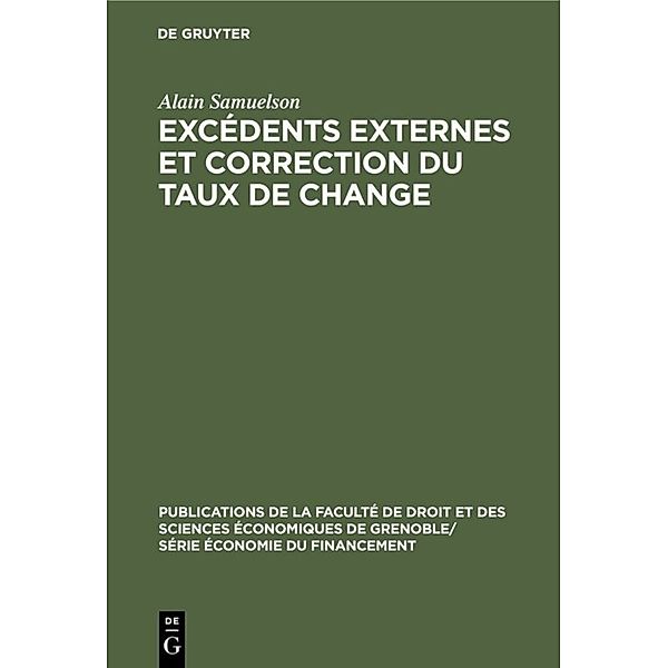 Excédents externes et correction du taux de change, Alain Samuelson