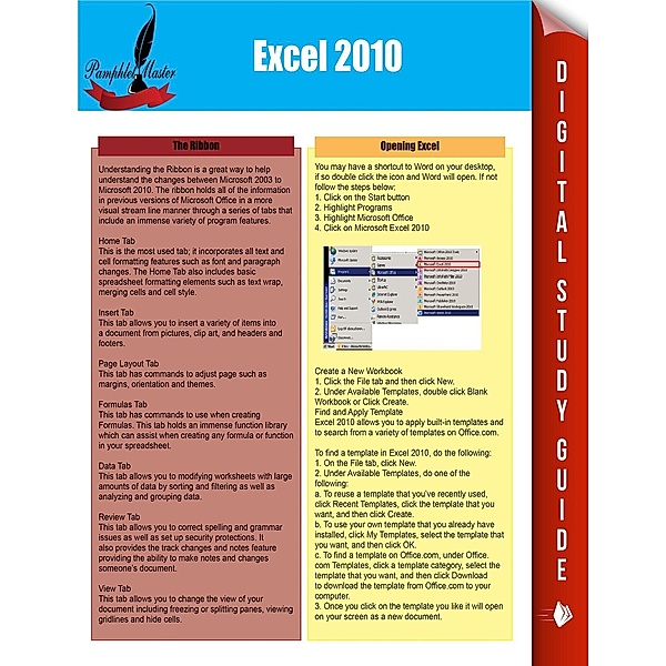 Excel 2010 / Dot EDU, Pamphlet Master