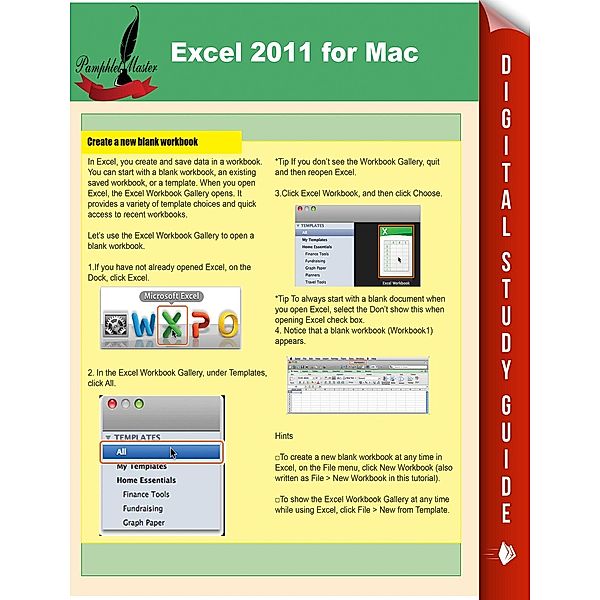 Excel 2011 for Mac, Pamphlet Master