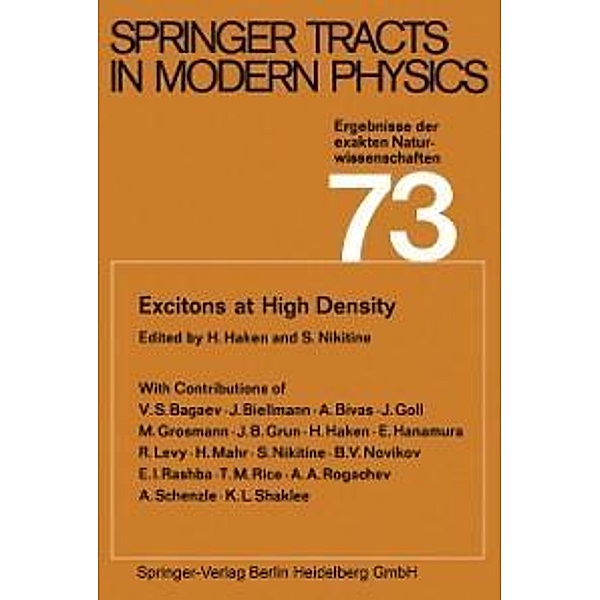 Excitons at High Density / Springer Tracts in Modern Physics Bd.73
