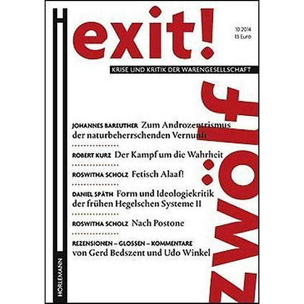 EXIT! - Krise und Kritik der Warengesellschaft.Nr.12, Claus-Peter Ortlieb, Roswitha Scholz