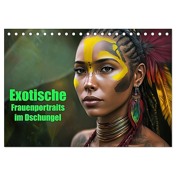 Exotische Frauenportraits im Dschungel (Tischkalender 2024 DIN A5 quer), CALVENDO Monatskalender, Liselotte Brunner-Klaus
