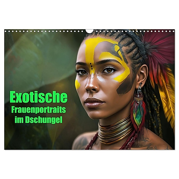Exotische Frauenportraits im Dschungel (Wandkalender 2024 DIN A3 quer), CALVENDO Monatskalender, Liselotte Brunner-Klaus