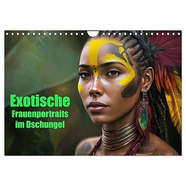 Exotische Frauenportraits im Dschungel (Wandkalender 2024 DIN A4 quer), CALVENDO Monatskalender, Liselotte Brunner-Klaus