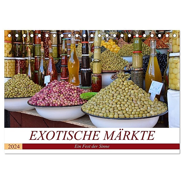 Exotische Märkte (Tischkalender 2024 DIN A5 quer), CALVENDO Monatskalender, Ingrid Franz