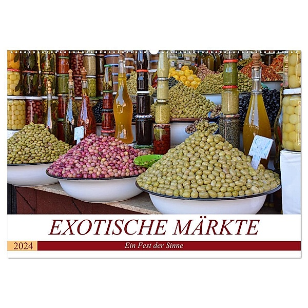 Exotische Märkte (Wandkalender 2024 DIN A2 quer), CALVENDO Monatskalender, Ingrid Franz