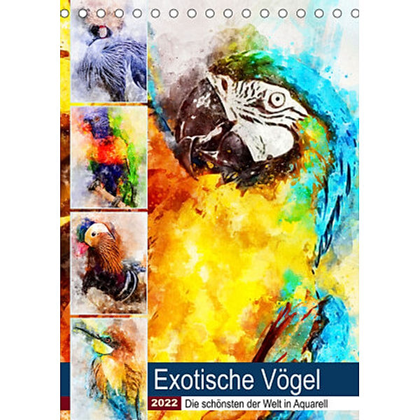 Exotische Vögel - Die Schönsten der Welt in Aquarell (Tischkalender 2022 DIN A5 hoch), Anja Frost