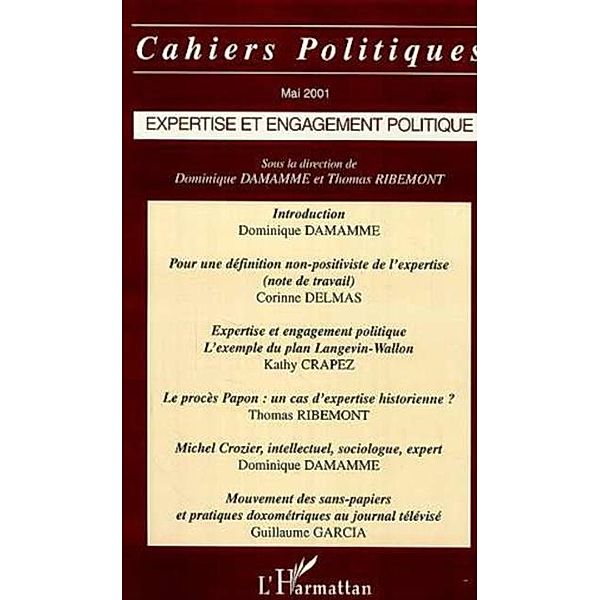 EXPERTISE ET ENGAGEMENT POLITIQUE / Hors-collection, Collectif