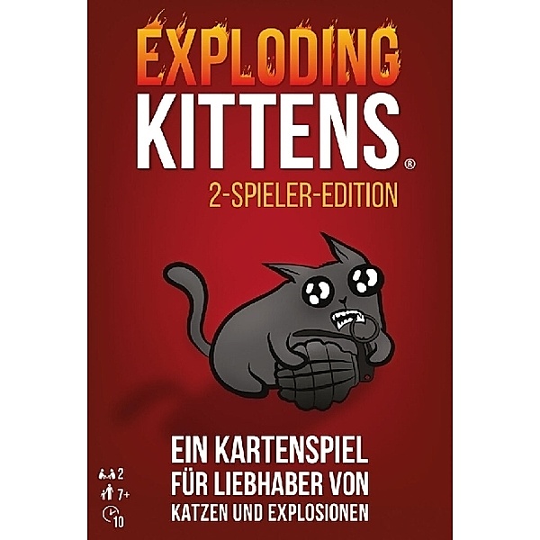 Asmodee, Exploding Kittens Exploding Kittens 2-Spieler-Edition (Spiel), Elan Lee, Matthew Inman