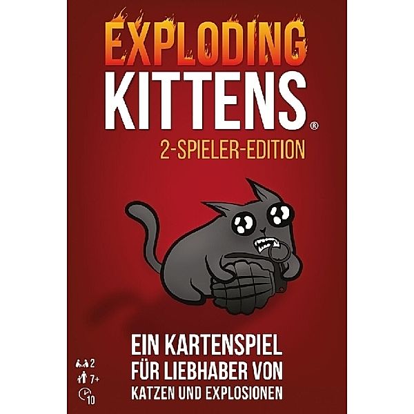 Asmodee, Exploding Kittens Exploding Kittens 2-Spieler-Edition (Spiel), Elan Lee, Matthew Inman