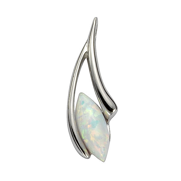 F Anhänger 925/- Sterling Silber imit. Opal 2,0cm Glänzend