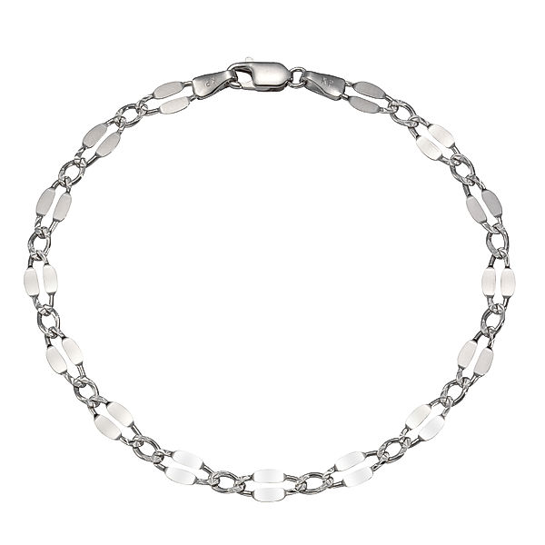 F Armband 925/- Sterling Silber 19cm Glänzend