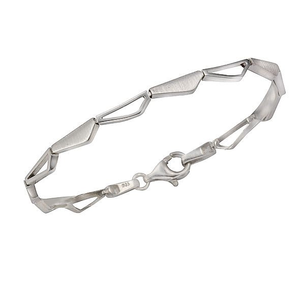 F Armband 925/- Sterling Silber 19cm Matt/Glanz