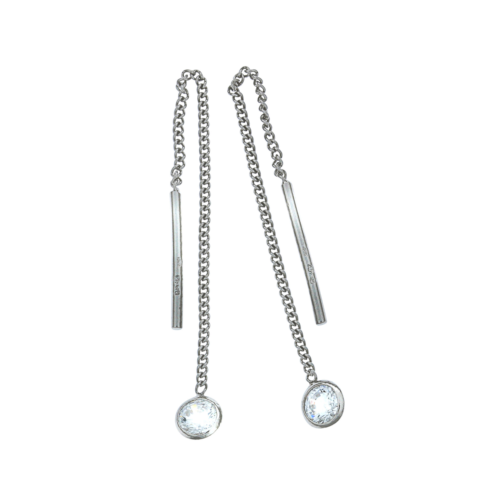 F Durchzieh-Ohrringe 925 - Sterling Silber Zirkonia weiß 5,8cm Glänzend |  Weltbild.de