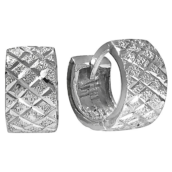 F Klappcreolen 925/- Sterling Silber 1,2cm Diamantiert