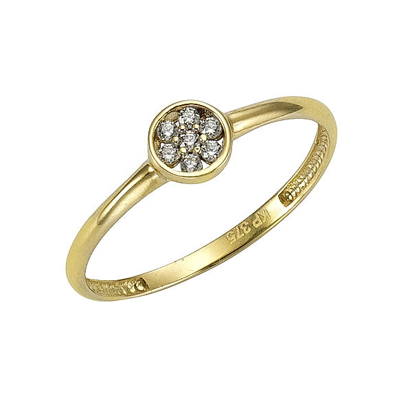 F Ring 375/- Gold Zirkonia weiß Glänzend (Größe: 063 (20,1))