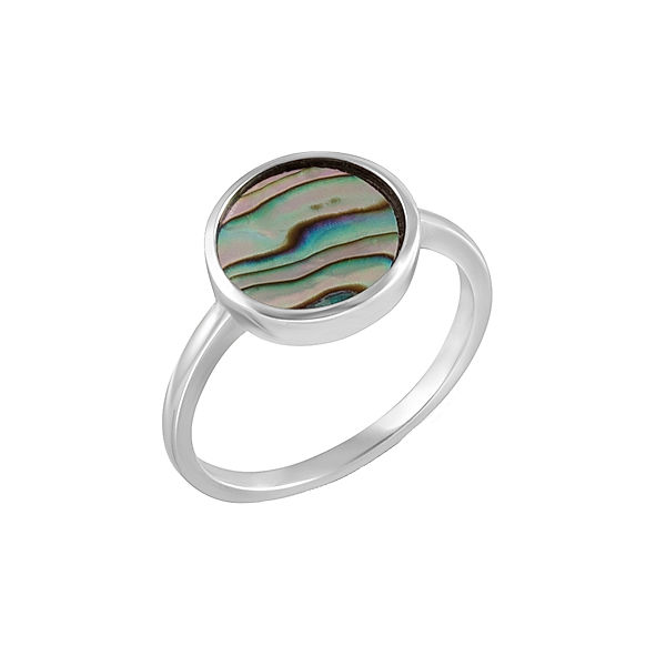 F Ring 925/- Sterling Silber Abalone bunt Glänzend 1,19ct. (Größe: 056 (17,8))