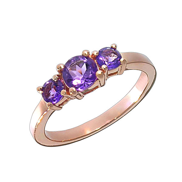 F Ring 925/- Sterling Silber Amethyst lila Glänzend (Größe: 052 (16,6))