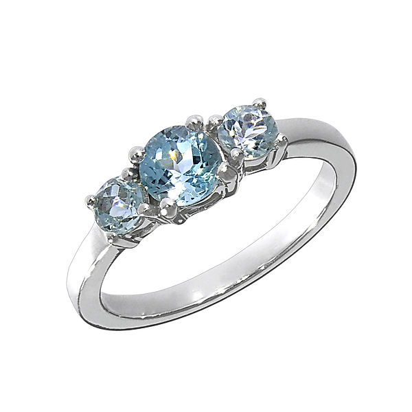 F Ring 925/- Sterling Silber Blautopas beh. blau Glänzend (Größe: 060 (19,1))