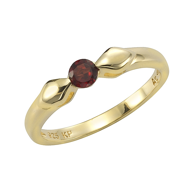 F Ring 925/- Sterling Silber Granat rot Glänzend (Größe: 052 (16,6))