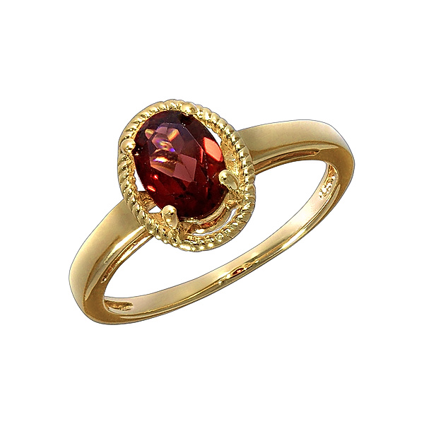 F Ring 925/- Sterling Silber Granat rot Glänzend (Größe: 058 (18,5))