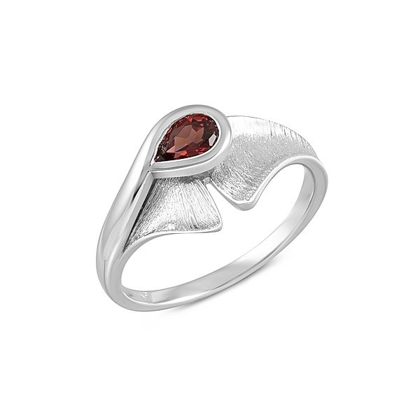 F Ring 925/- Sterling Silber Granat rot Matt/Glanz (Größe: 056 (17,8))