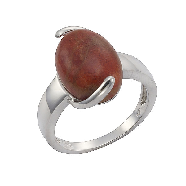 F Ring 925/- Sterling Silber Koralle rot Glänzend (Größe: 060 (19,1))