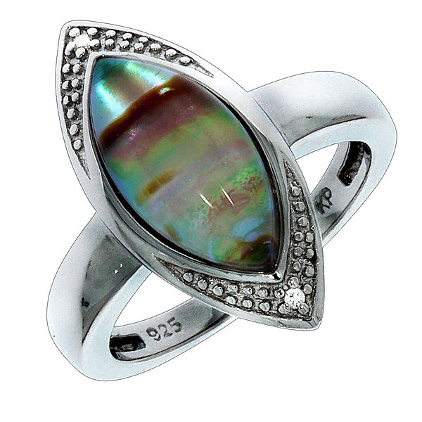 F Ring 925/- Sterling Silber Kristall bunt Glänzend (Größe: 052 (16,6))