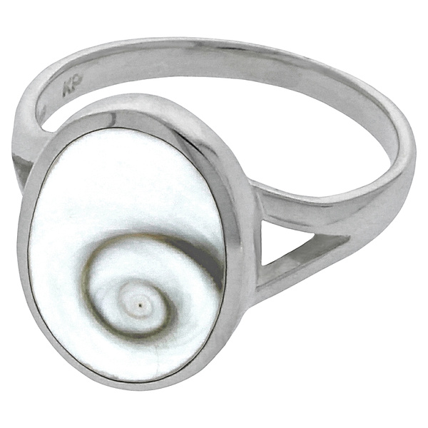 F Ring 925/- Sterling Silber Muschel weiß Glänzend (Größe: 052 (16,6))