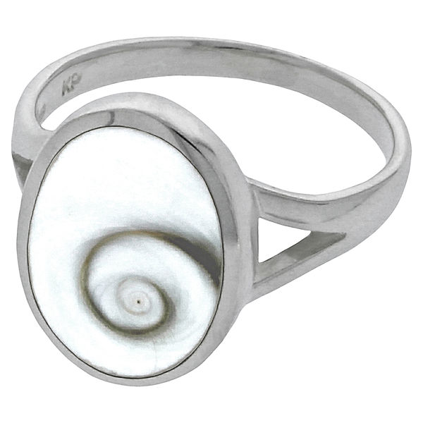 F Ring 925/- Sterling Silber Muschel weiß Glänzend (Größe: 060 (19,1))