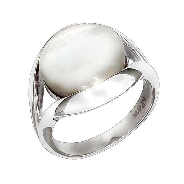 F Ring 925/- Sterling Silber Perlmutt weiß Glänzend (Größe: 056 (17,8))