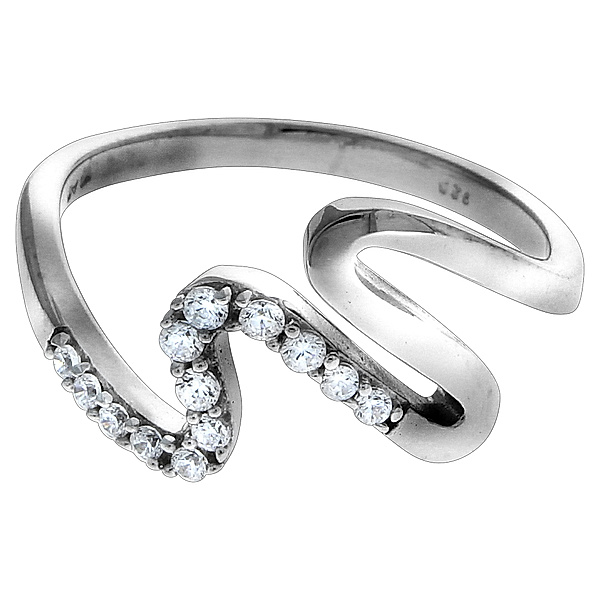 F Ring 925/- Sterling Silber Zirkonia weiß Glänzend (Größe: 058 (18,5))