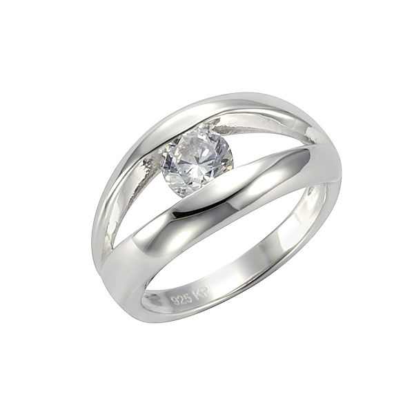 F Ring 925/- Sterling Silber Zirkonia weiß Glänzend (Größe: 056 (17,8))