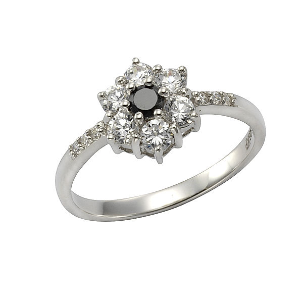 F Ring 925/- Sterling Silber Zirkonia weiß Glänzend (Größe: 052 (16,6))