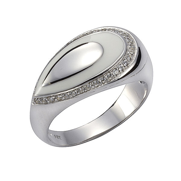 F Ring 925/- Sterling Silber Zirkonia weiß Glänzend (Größe: 054 (17,2))