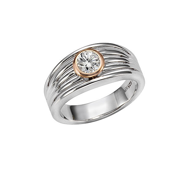 F Ring 925/- Sterling Silber Zirkonia weiß Glänzend (Größe: 058 (18,5))
