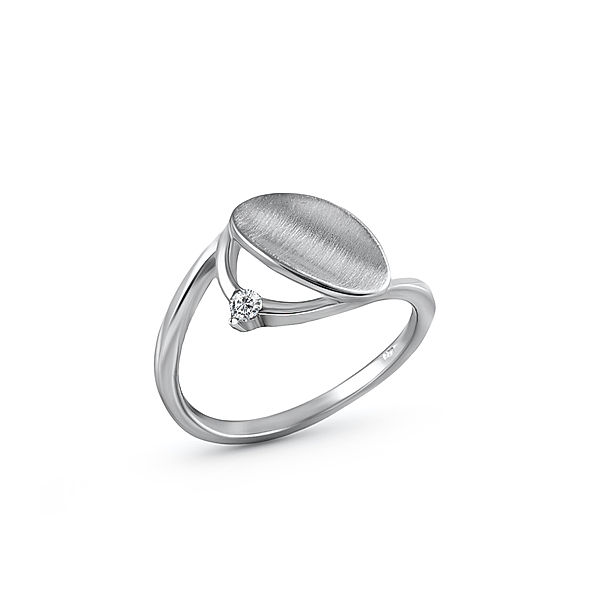 F Ring 925/- Sterling Silber Zirkonia weiß Matt/Glanz (Größe: 058 (18,5))