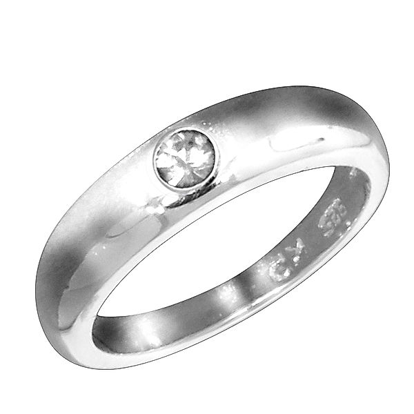 f F Taufring 925/- Sterling Silber Diamant weiß Glänzend 0,01ct.