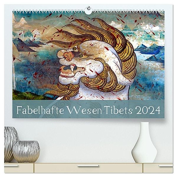 Fabelhafte Wesen Tibets 2024 (hochwertiger Premium Wandkalender 2024 DIN A2 quer), Kunstdruck in Hochglanz, Manfred Bergermann