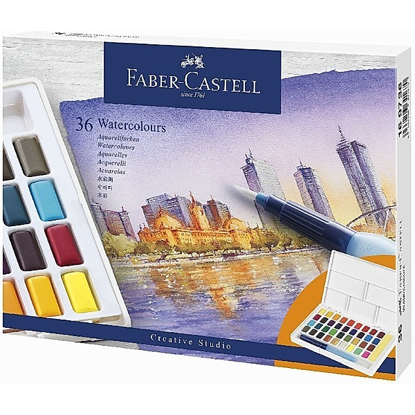 Faber-Castell GmbH&Co. Faber-Castell Aquarellfarben in Näpfchen, 36er Etui