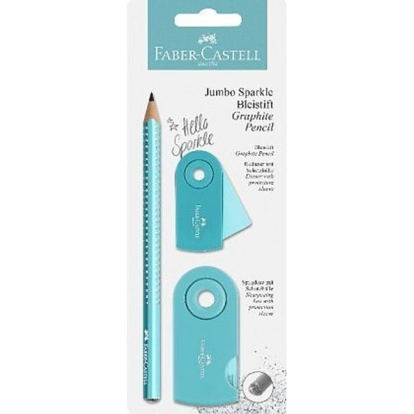 Faber-Castell Bleistiftset Jumbo Sparkle pearl türkis