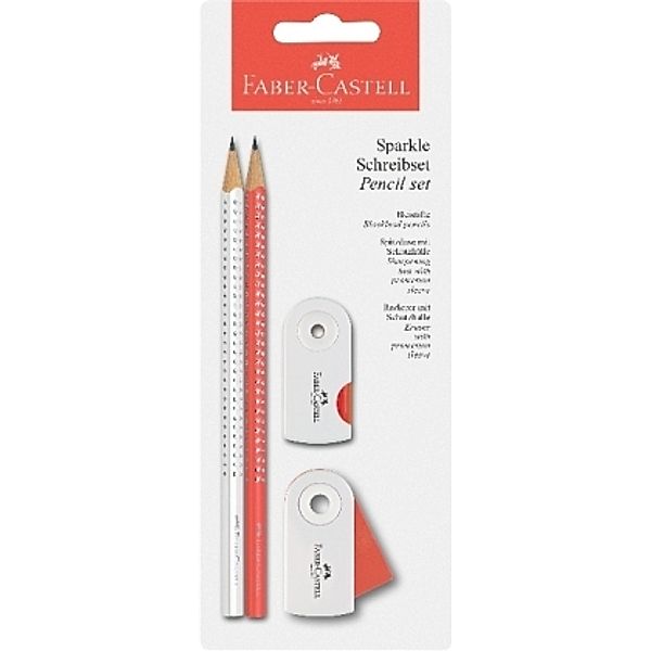Faber-Castell Bleistiftset Sparkle neonkoralle/weiß BK