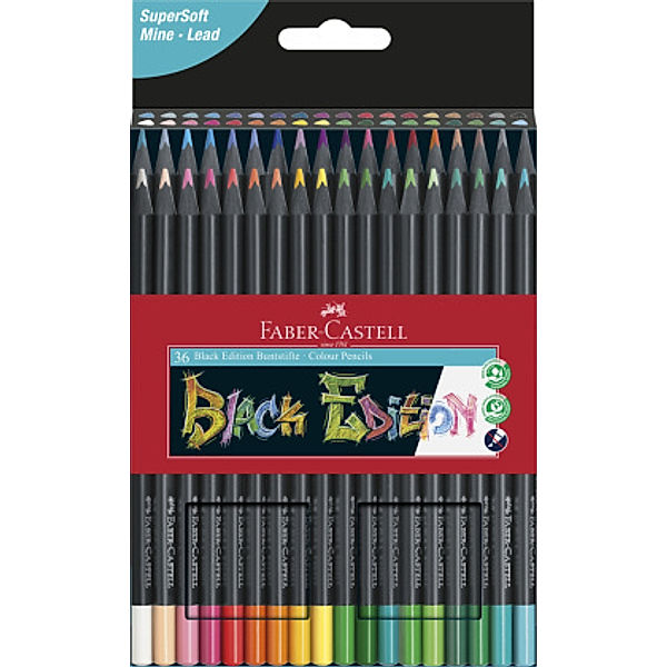 Faber-Castell Buntstifte Black Edition 36er Kartonetui