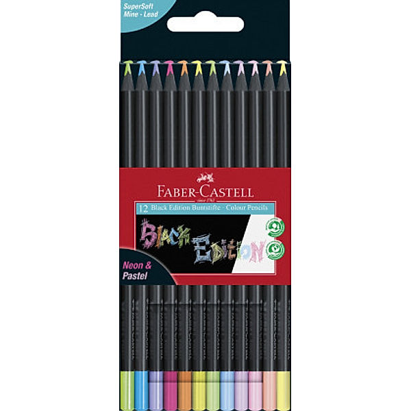 Faber-Castell Buntstifte Black Edition Neon + Pastell