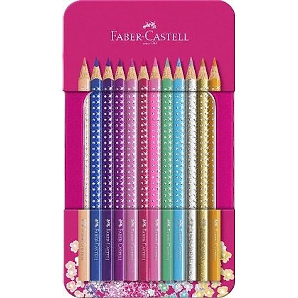 Faber-Castell Buntstifte Pinkes Sparkle, 12er Metalletui