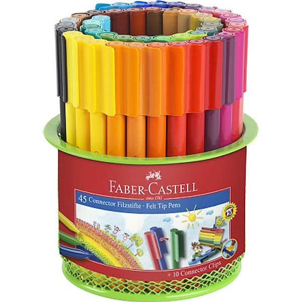 Faber-Castell Filzstift Connector Köcher 45-teilig