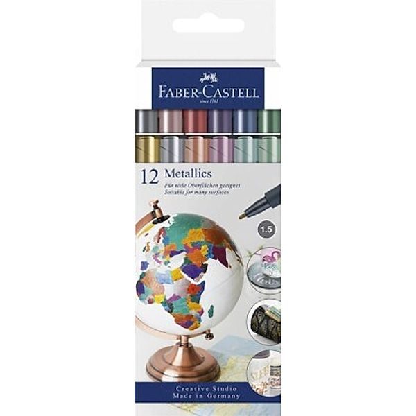 Faber-Castell Metallics Marker, 12er Kartonetui