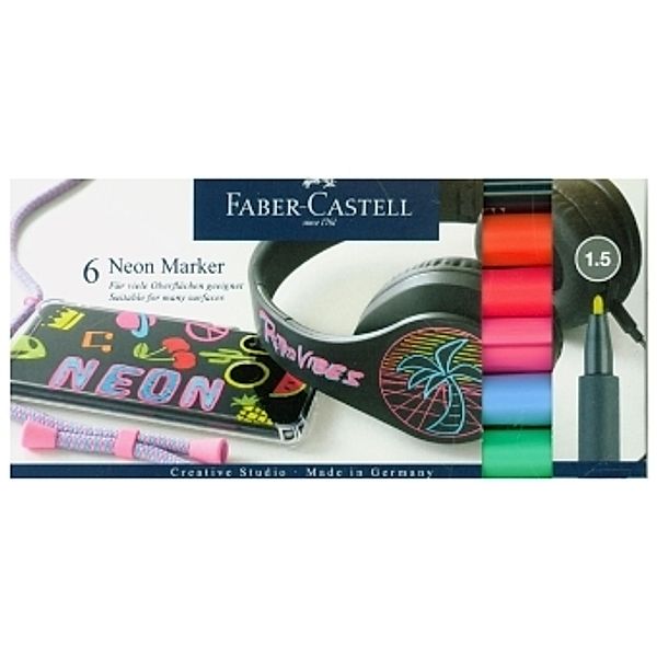Faber-Castell Neon Marker, 6er Kartonetui